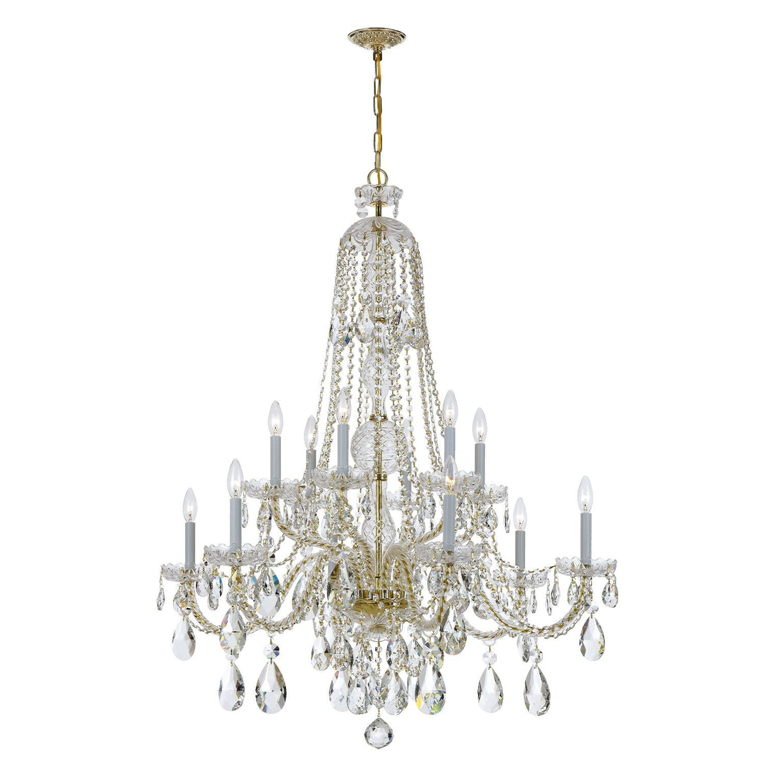 Crystorama - 1112-PB-CL-S - 12 Light Chandelier - Traditional Crystal - Polished Brass