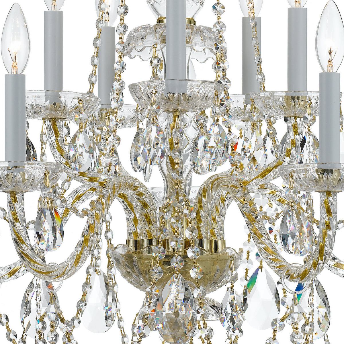 Crystorama - 1130-PB-CL-S - Dix lumières Suspendu - Cristal traditionnel - Laiton poli