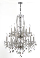 Crystorama - 1137-CH-CL-S - 12 Lumières Suspendu - Cristal traditionnel - Chrome poli