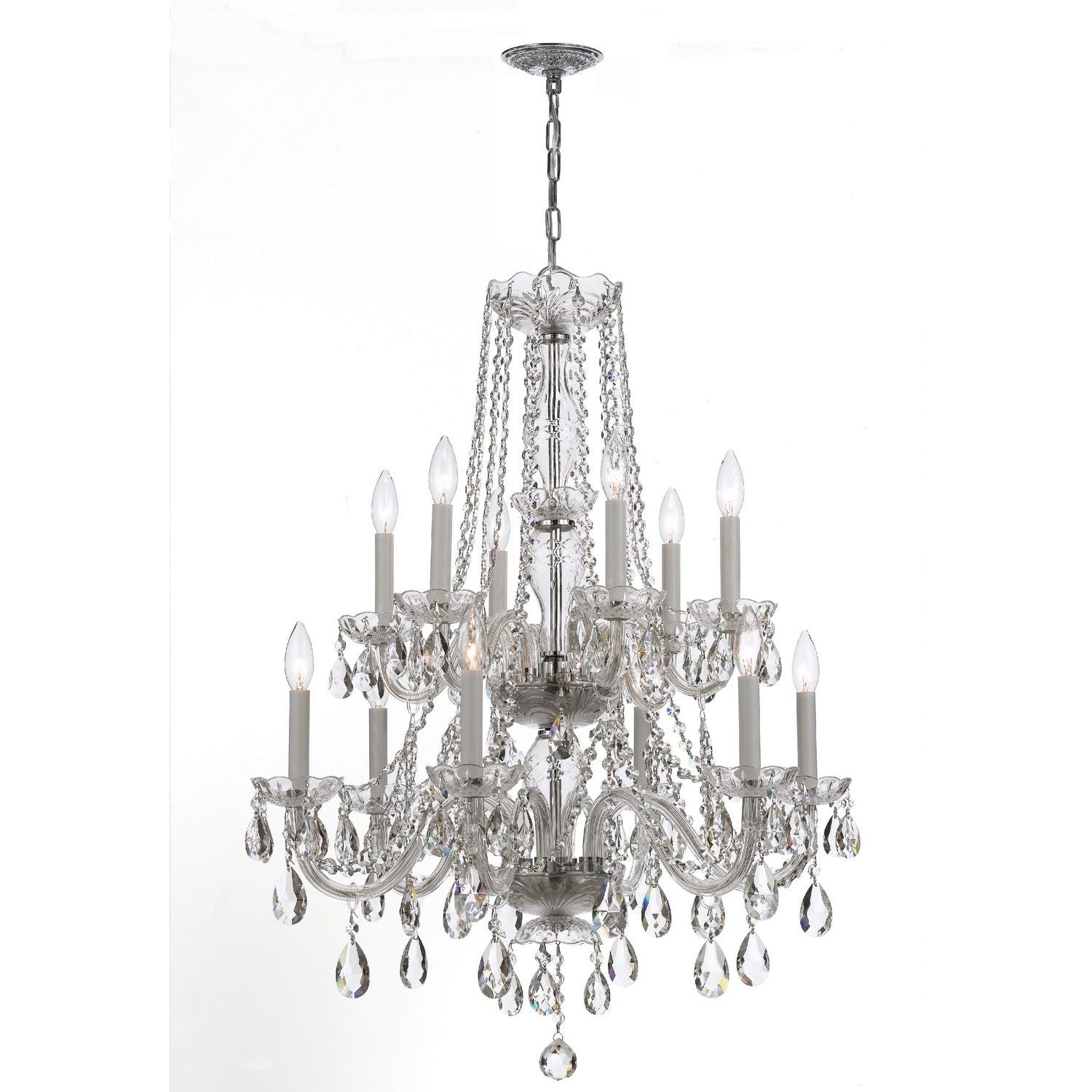 Crystorama - 1137-CH-CL-S - 12 Light Chandelier - Traditional Crystal - Polished Chrome