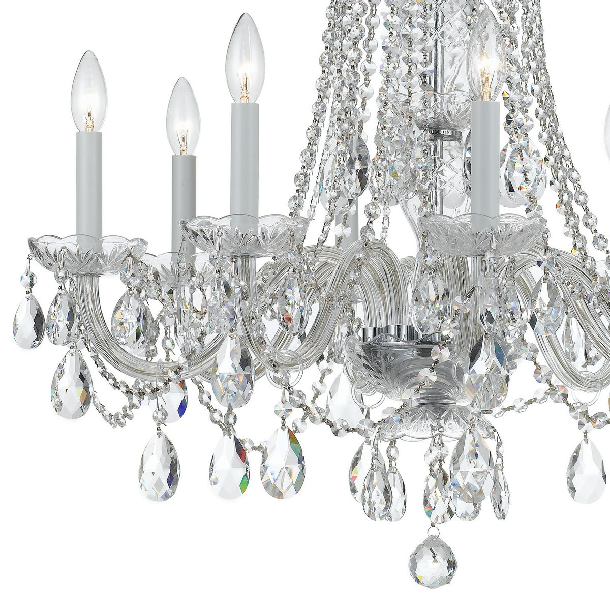 Crystorama - 1138-CH-CL-S - Huit Lumières Suspendu - Cristal traditionnel - Chrome poli