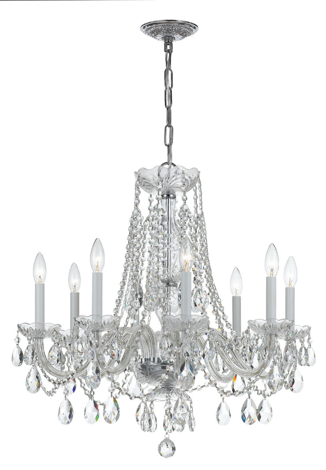 Crystorama - 1138-CH-CL-S - Huit Lumières Suspendu - Cristal traditionnel - Chrome poli
