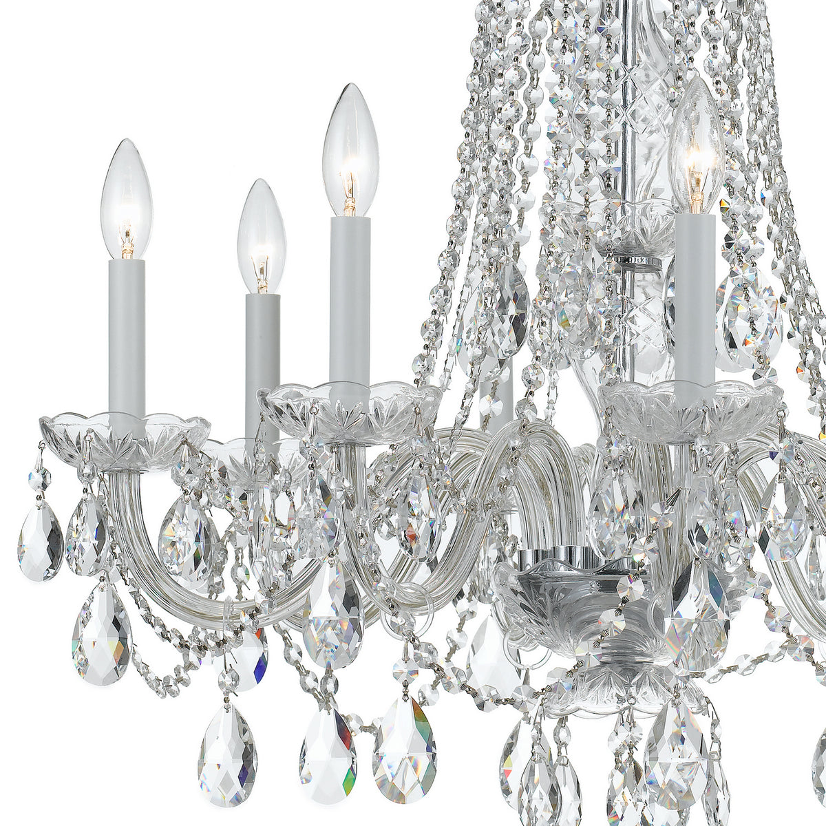 Crystorama - 1138-CH-CL-SAQ - Huit Lumières Suspendu - Cristal traditionnel - Chrome poli