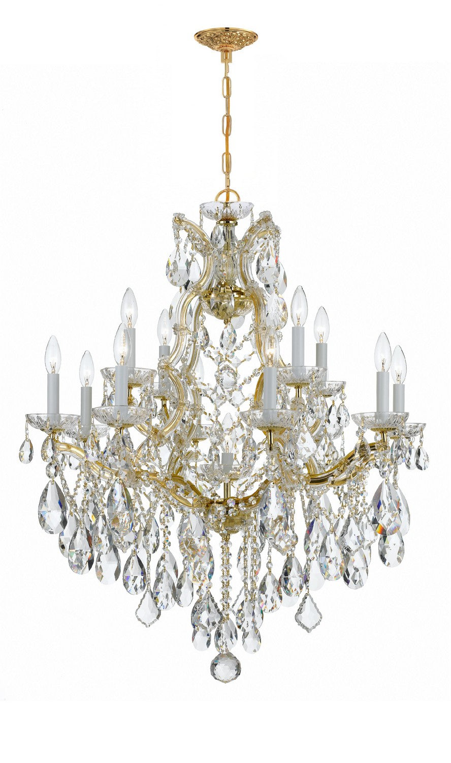 Crystorama - 4413-GD-CL-SAQ - 13 Lumière Suspendu - Marie-Thérèse - Or