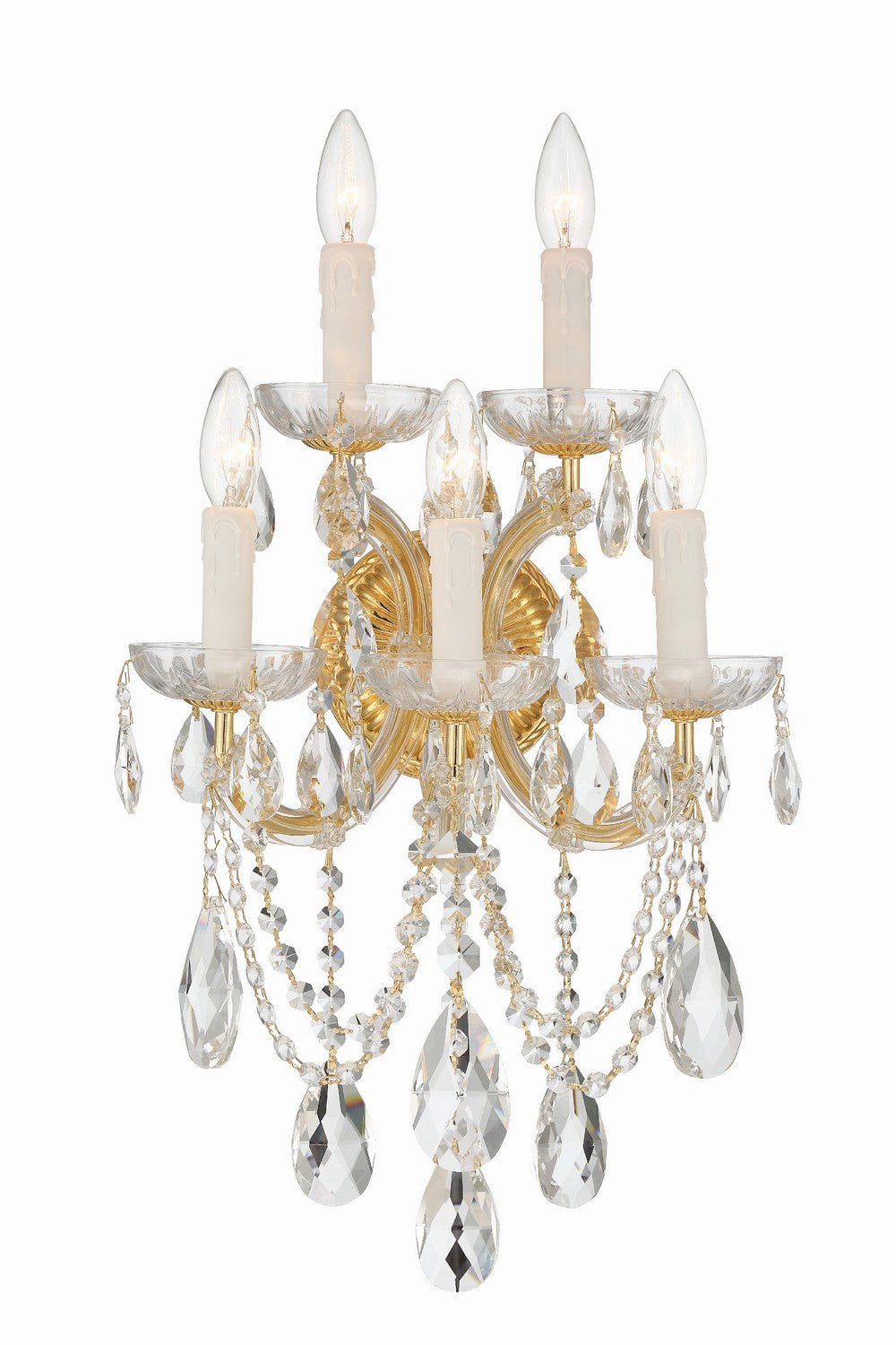 Crystorama - 4425-GD-CL-SAQ - Cinq Lumières Murale - Marie-Thérèse - Or