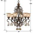 Crystorama - 7516-BU-GT-MWP - Six feux Suspendu - Norwalk - Bronze Umber