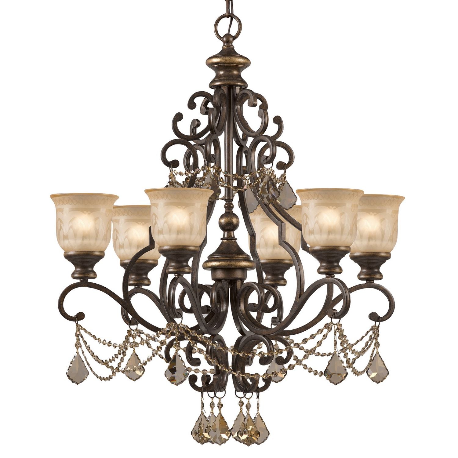 Crystorama - 7516-BU-GT-MWP - Six Light Chandelier - Norwalk - Bronze Umber