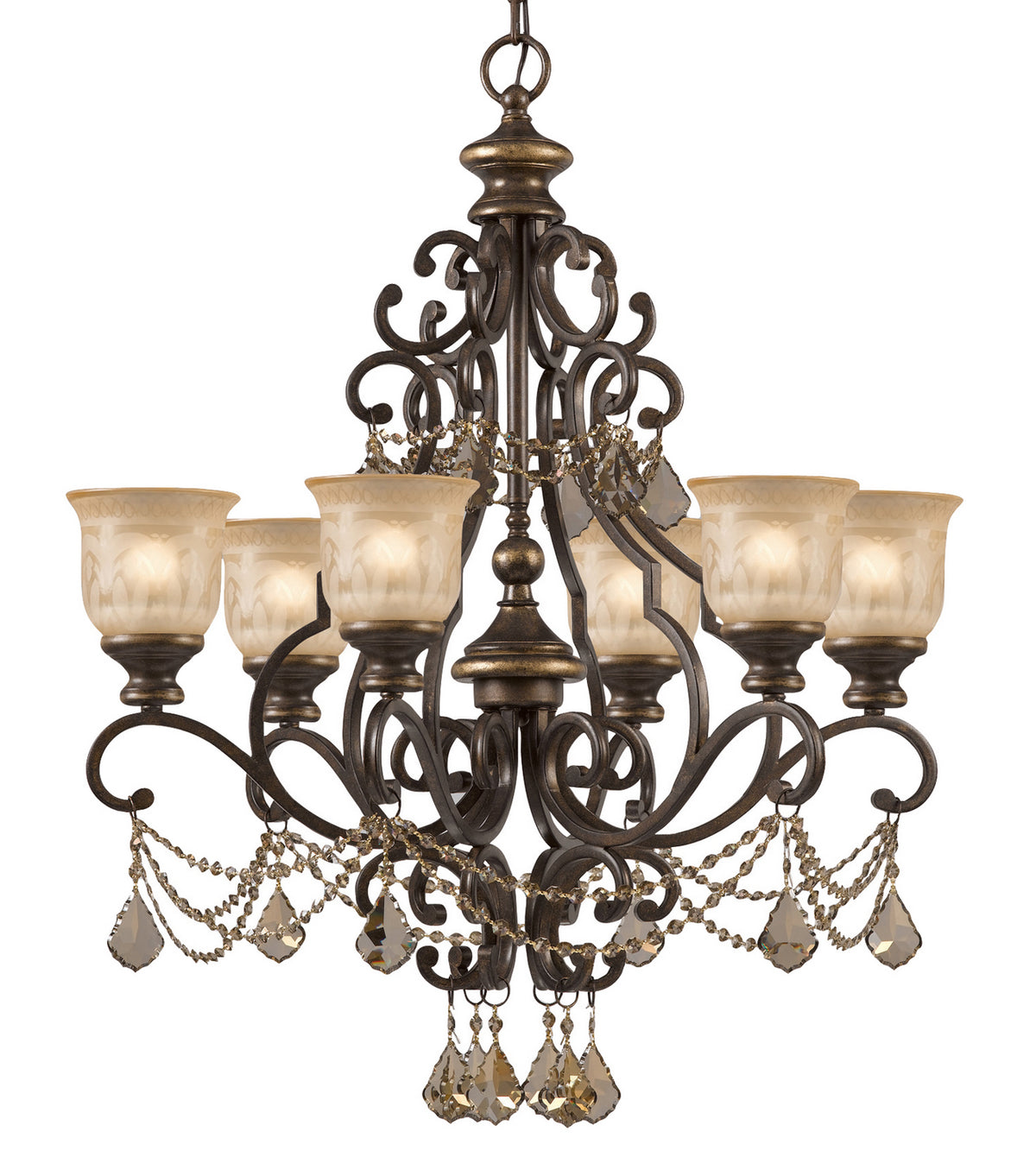 Crystorama - 7516-BU-GT-MWP - Six feux Suspendu - Norwalk - Bronze Umber