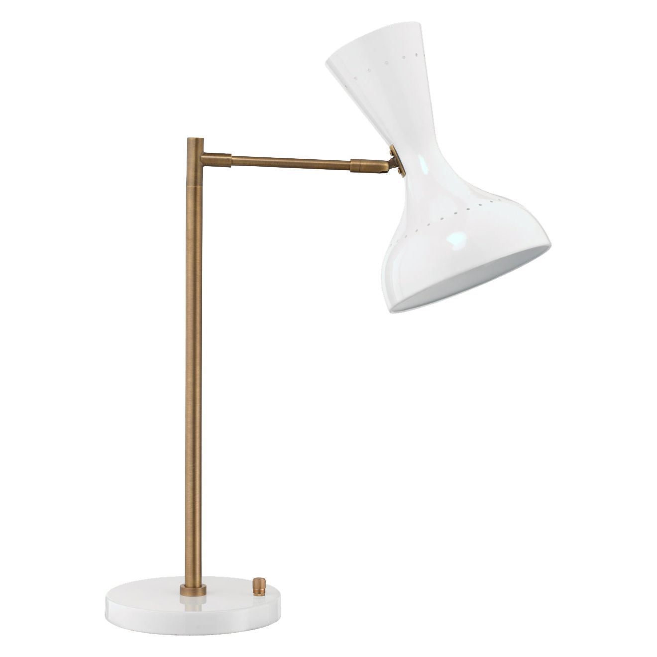 Jamie Young Company - 1PISA-TLWH - Pisa Swing Arm Table Lamp - Pisa - White and Antique Brass