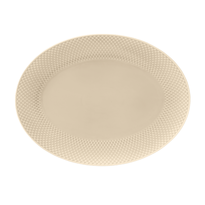 Lyngby Porcelæn 201871 Plat de service ovale Rhombe Earth en marbre