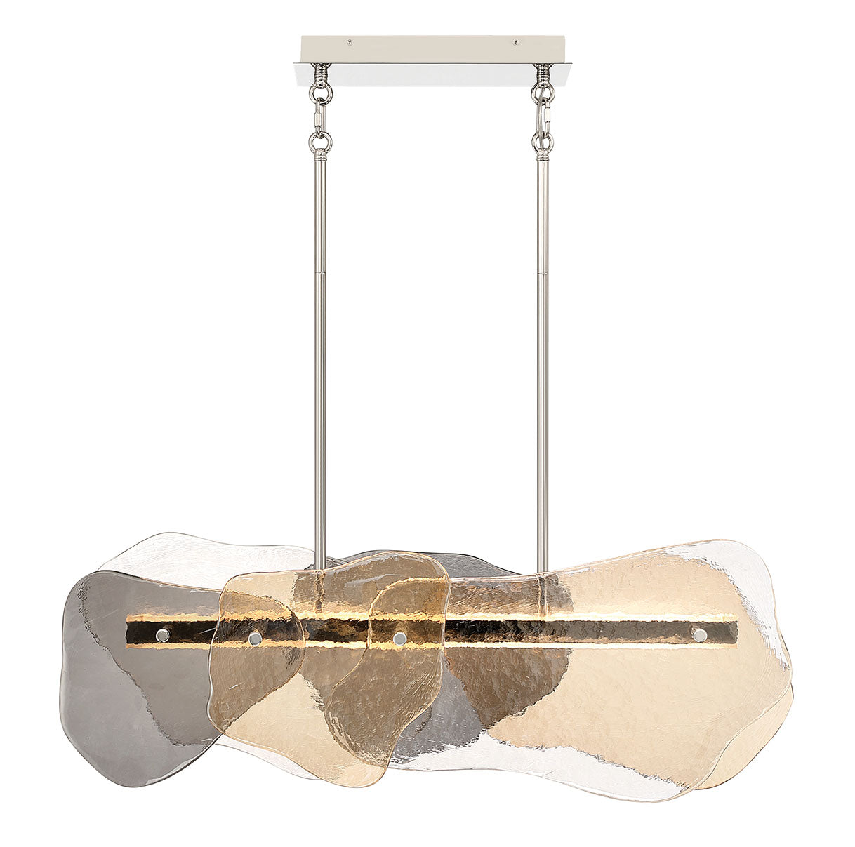 Eurofase 50462-018 Grotto LED Linear Chandelier in Polished Nickel