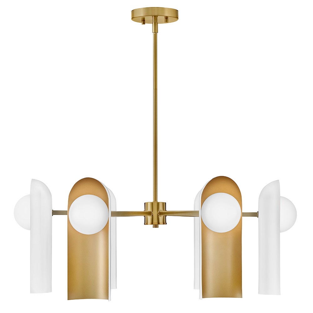 Lark 84236LCB-SO Zuri Tier in Lacquered Brass with Satin Off-White accents