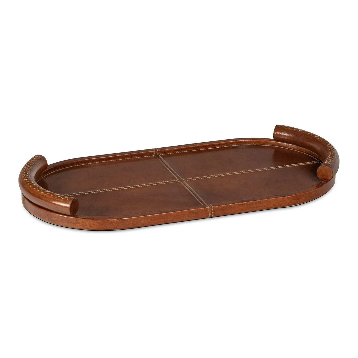 Forte Leather Oval Tray