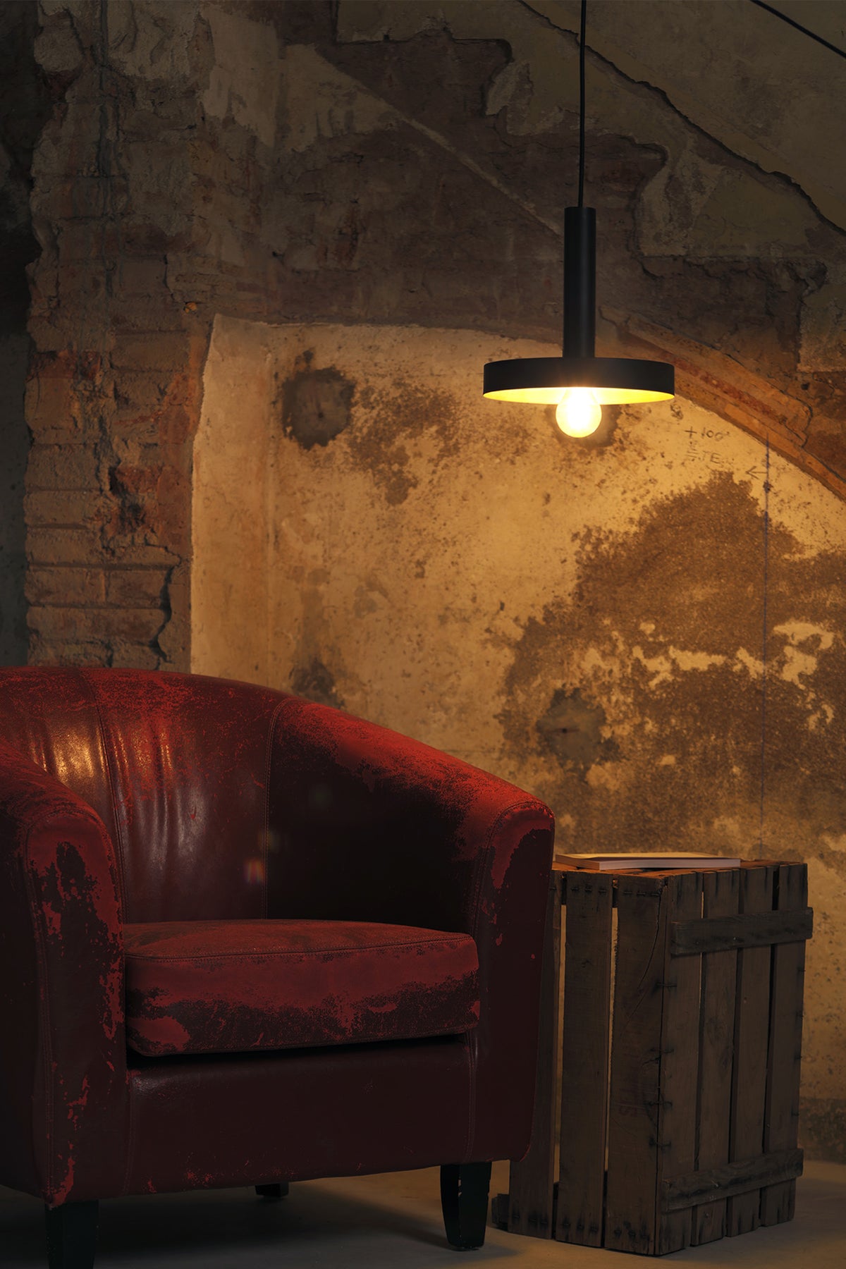 Faro Barcelona 20160-US Whizz Pendant in Black/Satin Gold