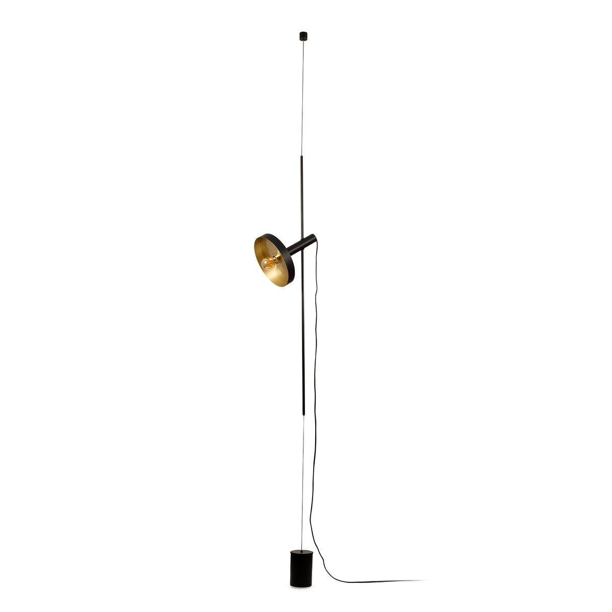 Faro Barcelona 20166-95-US Whizz Convertible Pendant / Floor Lamp in Black/Gold
