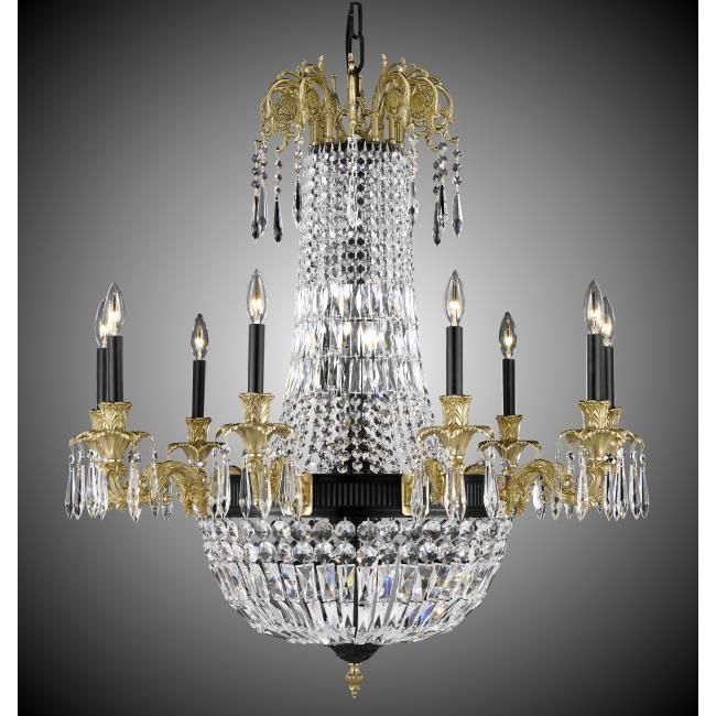 American Brass and Crystal-CH2143-P-05S-16G-ST-Finisterra Brass and Crystal Chandelier-FINISTERRA-Old Bronze(Black) with True Brass Accents