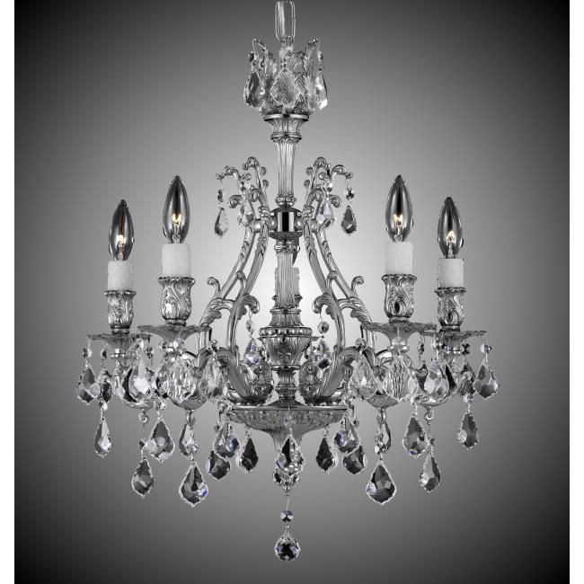 American Brass and Crystal-CH9630-A-08G-PI-Chateau Brass and Crystal Chandelier -CHATEAU-Silver