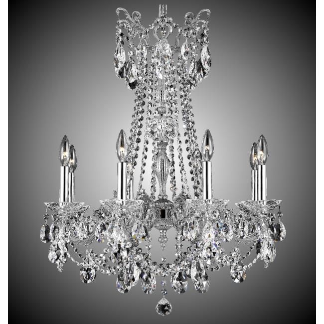 American Brass and Crystal-CH9283-O-08G-ST-Crystella Brass and Crystal Chandelier -CRYSTELLA-Silver