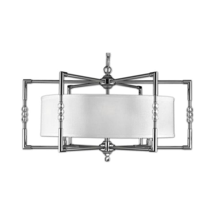 American Brass and Crystal-CH3704-37G-38G-ST-HL-Magro Shaded Brass and Crystal Chandelier-MAGRO-Pewter with Polished Nickel Accents