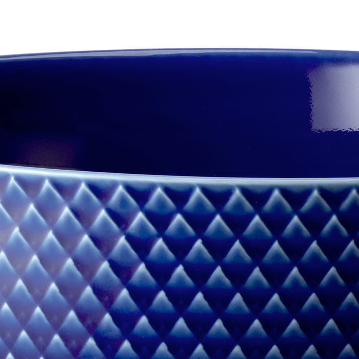 Lyngby Porcelæn 201915 Bol de service Rhombe Color en bleu foncé