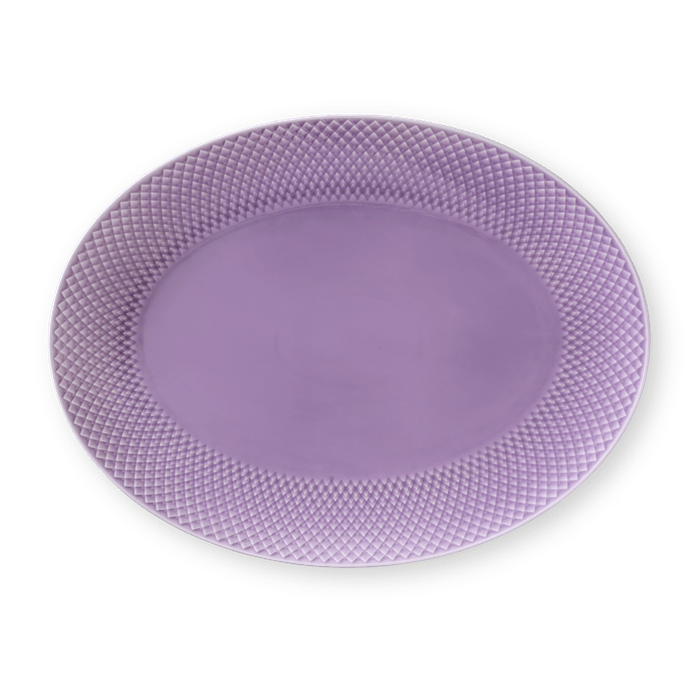Lyngby Porcelæn 201950 Plat de service ovale couleur Rhombe en violet