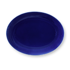 Lyngby Porcelæn 201953 Plat de service ovale couleur Rhombe en bleu foncé