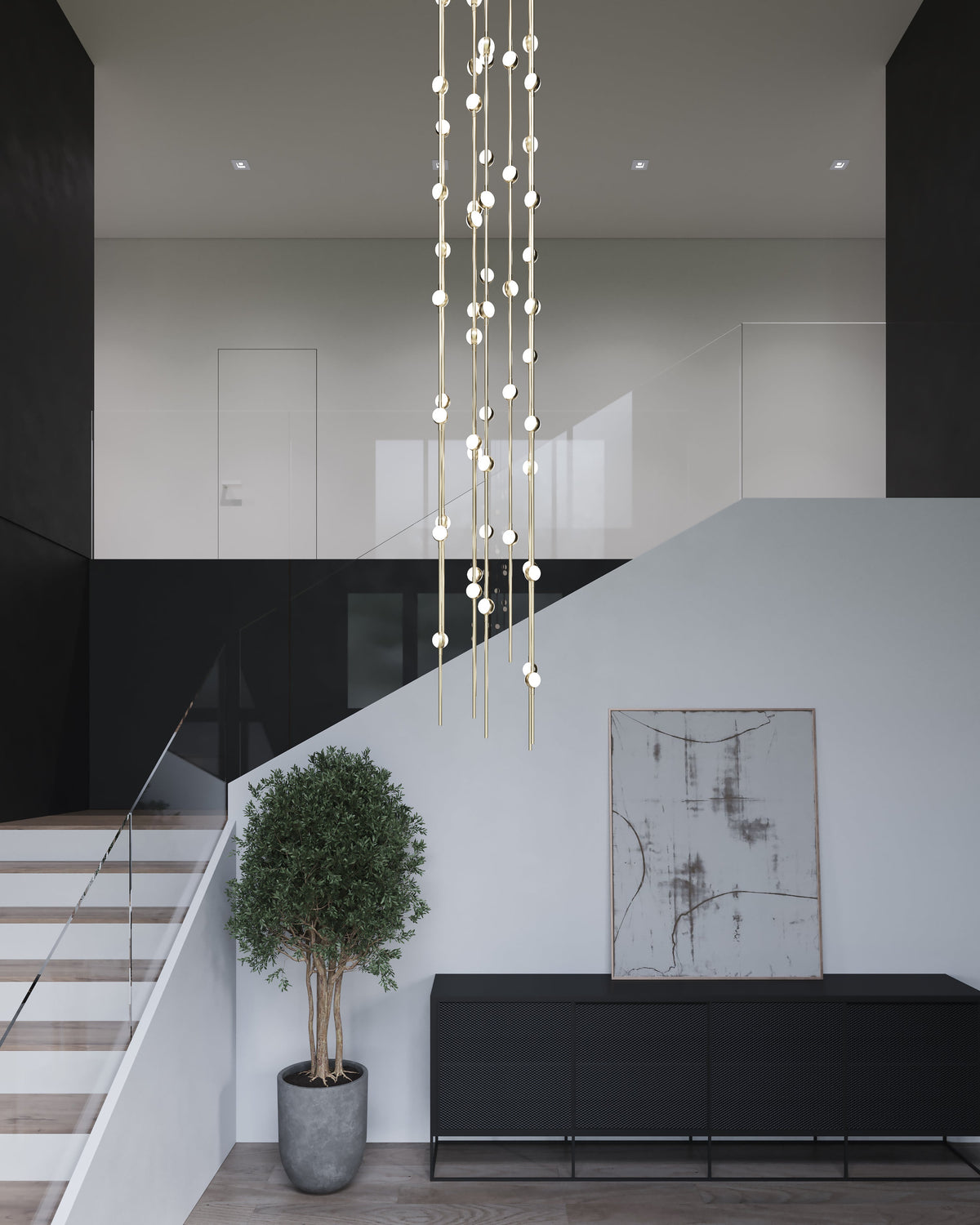 Sonneman 2161.38CS-27 Constellation 6" LED courte Suspension en laiton satiné