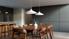 Sonneman 2754.03-G Koma One Light Suspension en blanc satiné