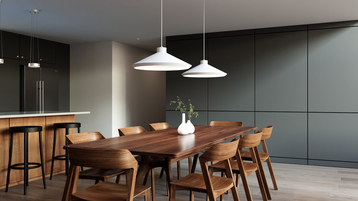 Sonneman 2754.03-G Koma One Light Suspension en blanc satiné
