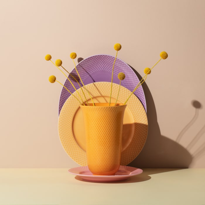 Lyngby Porcelæn 201950 Plat de service ovale couleur Rhombe en violet