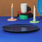 Lyngby Porcelæn 201953 Plat de service ovale couleur Rhombe en bleu foncé