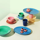 Lyngby Porcelæn 201968 Tasse couleur rhombe en bleu foncé