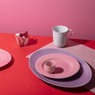 Lyngby Porcelæn 201950 Plat de service ovale couleur Rhombe en violet