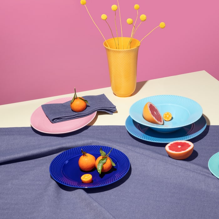 Lyngby Porcelæn 201936 Rhombe Color Plate in Dark Blue