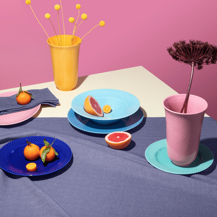 Lyngby Porcelæn 201982 Rhombe Color Plate in Turquoise