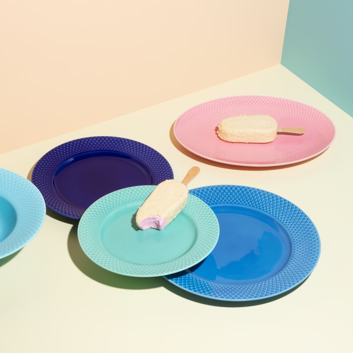 Lyngby Porcelæn 201936 Rhombe Color Plate in Dark Blue