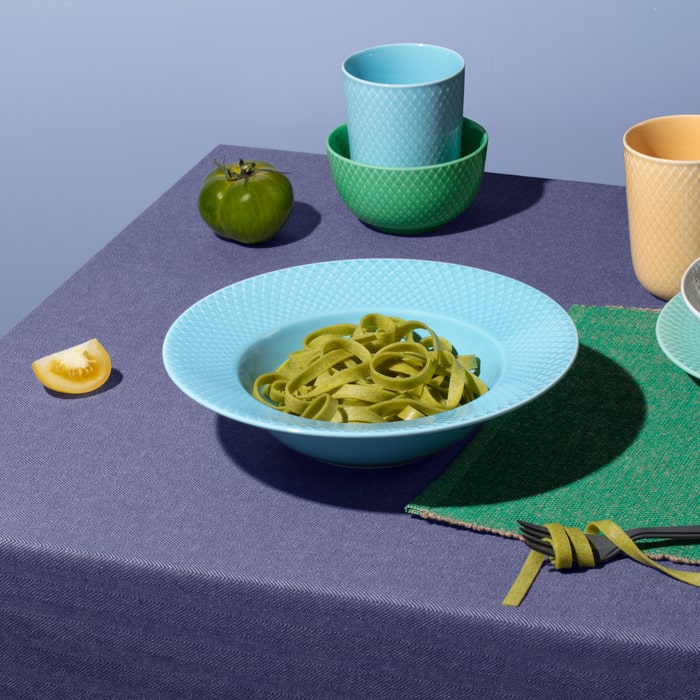 Lyngby Porcelæn 201982 Rhombe Color Plate in Turquoise