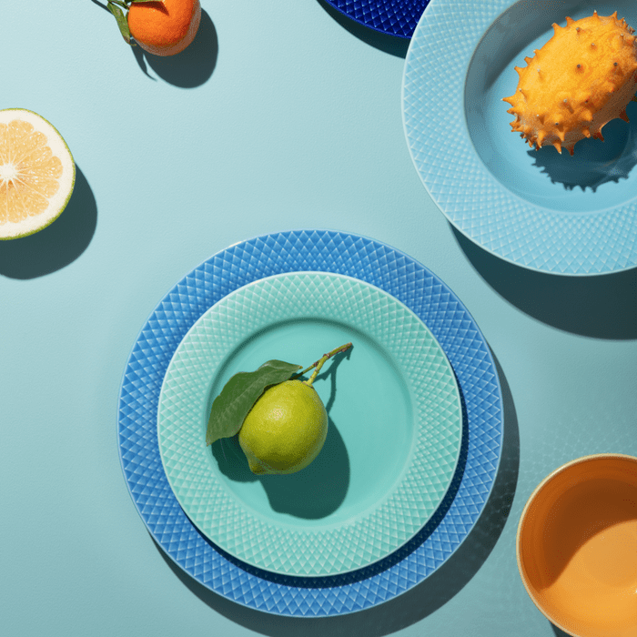 Lyngby Porcelæn 201990 Rhombe Color Plate in Aqua