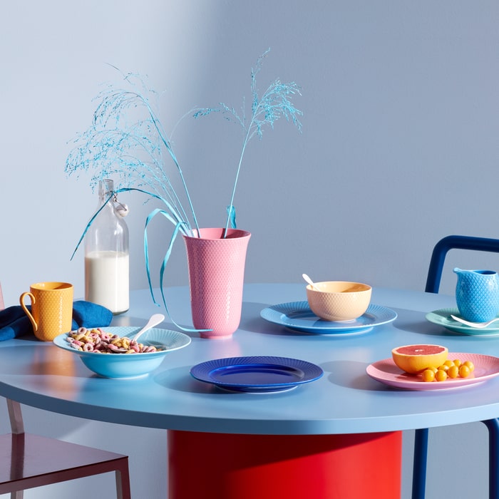 Lyngby Porcelæn 201936 Rhombe Color Plate in Dark Blue