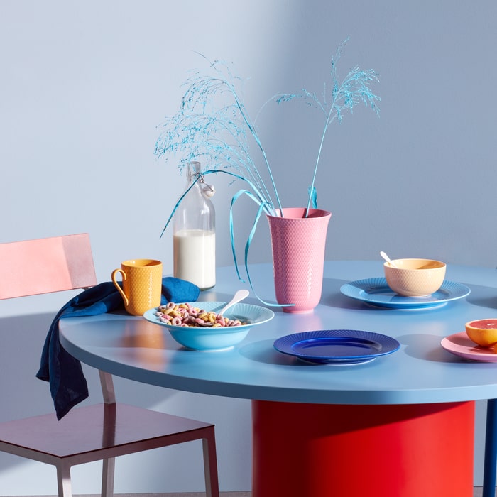 Lyngby Porcelæn 201982 Rhombe Color Plate in Turquoise