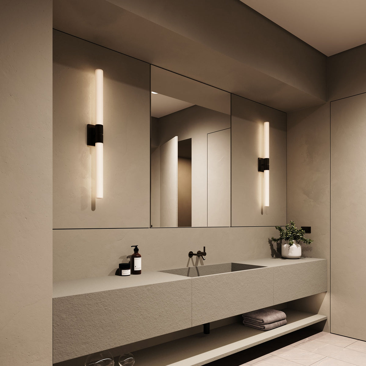 Sonneman 3963.51 Scepter LED Barre de bain en laiton noir