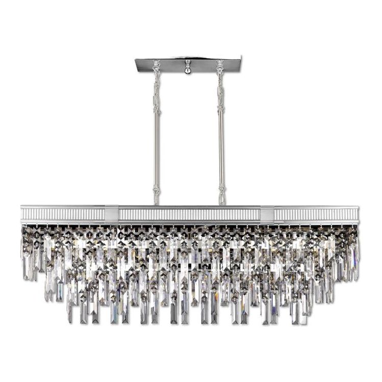 American Brass and Crystal-IL8375-PMN-38G-Valencia Modern Crystal Linear Chandelier-VALENCIA MODERN-Polished Nickel