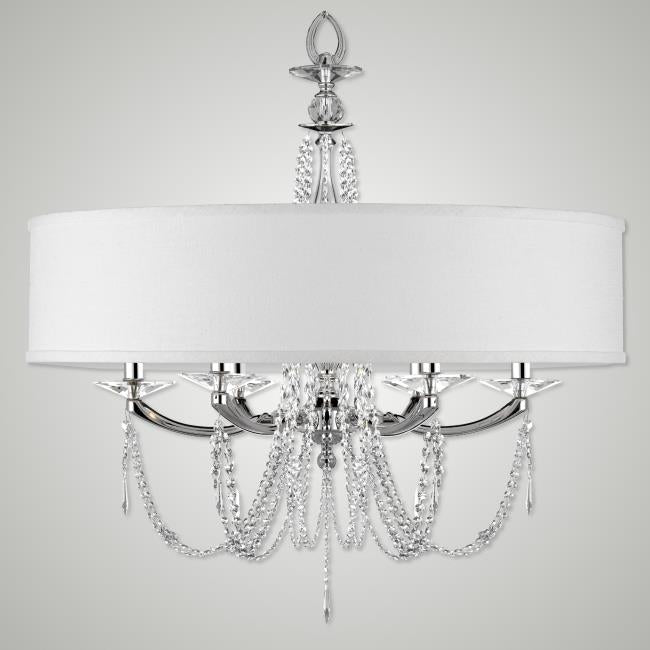 American Brass and Crystal-CH5466-U-38G-ST-HL-Kensington Empire Shaded Brass and Crystal Chandelier-KENSINGTON-Polished Nickel