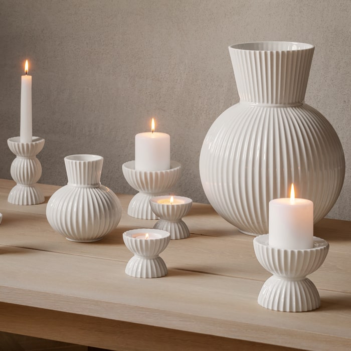 Lyngby Porcelæn 201466 Tura Candle Holder in White