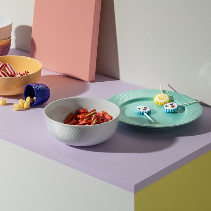 Lyngby Porcelæn 201990 Rhombe Color Plate in Aqua