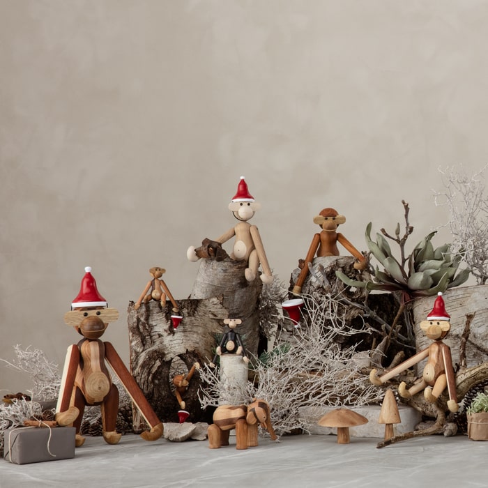 Kay Bojesen 39236 Bonnet de Père Noël pour figurines en bois rouge/blanc
