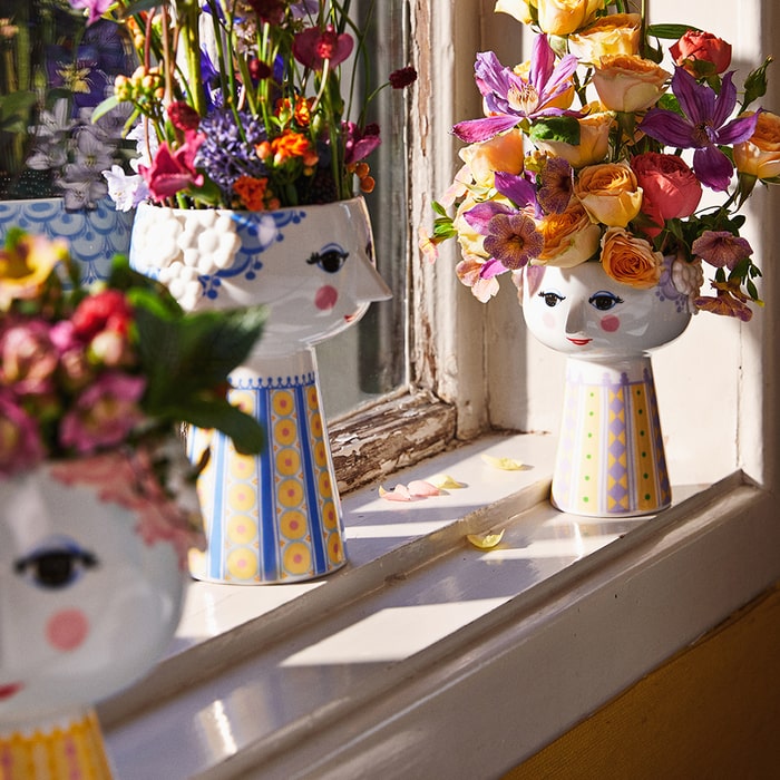 Bjørn Wiinblad 56536 Eva Vase in Lavender/Yellow