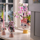 Bjørn Wiinblad 56535 Eva Flowerpot on Base in Pink/Yellow