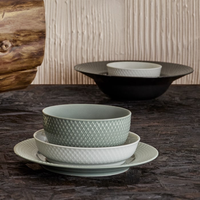 Lyngby Porcelæn 201825 Bol en terre Rhombe en mousse