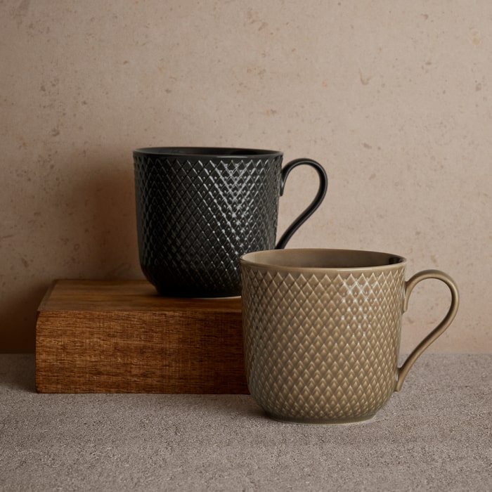 Lyngby Porcelæn 201843 Tasse Rhombe Earth en argile